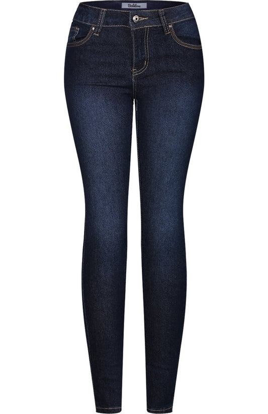 2LUV Womens Stretchy 5 Pocket Dark Denim Skinny Jeans Back to School Junior Clothing Apparel Medium Blue 11