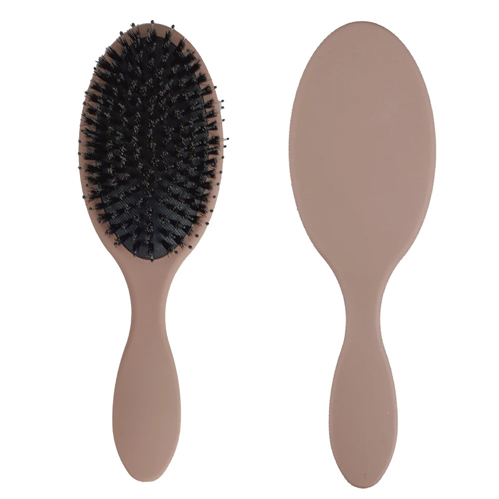Matte Finish Boar Bristle Hair Brush Nylon Teeth