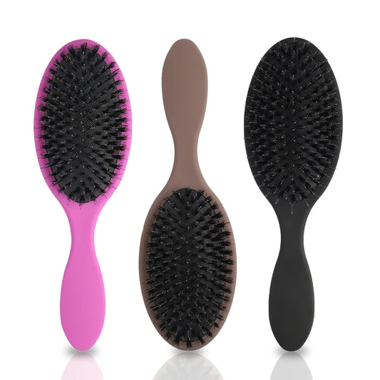 Matte Finish Boar Bristle Hair Brush Nylon Teeth