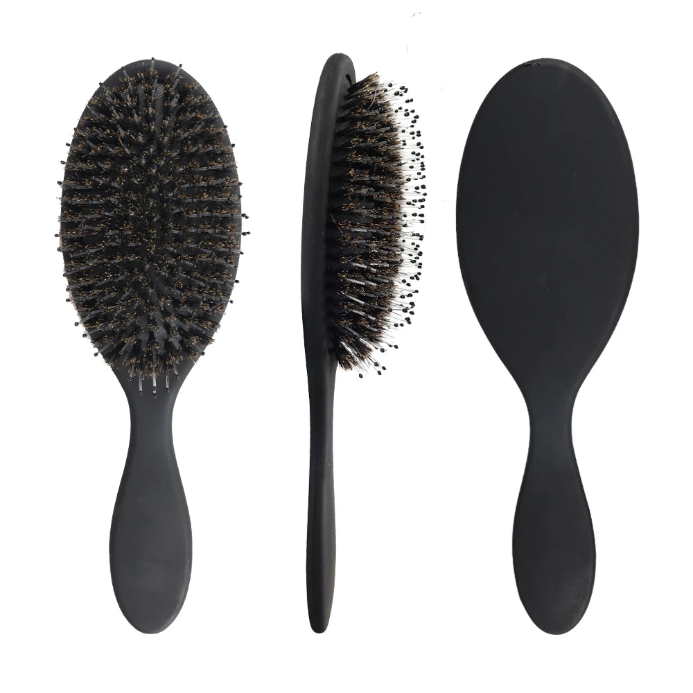 Matte Finish Boar Bristle Hair Brush Nylon Teeth
