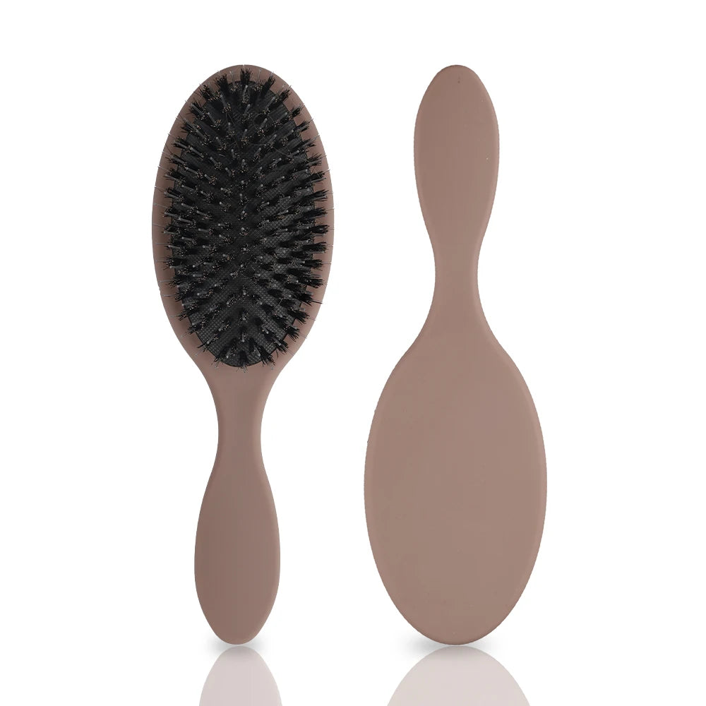 Matte Finish Boar Bristle Hair Brush Nylon Teeth